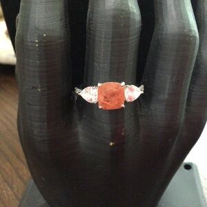 Bomb Party “ Dazzling Reputation” natural fusion sunrise orange quartz ring. 10